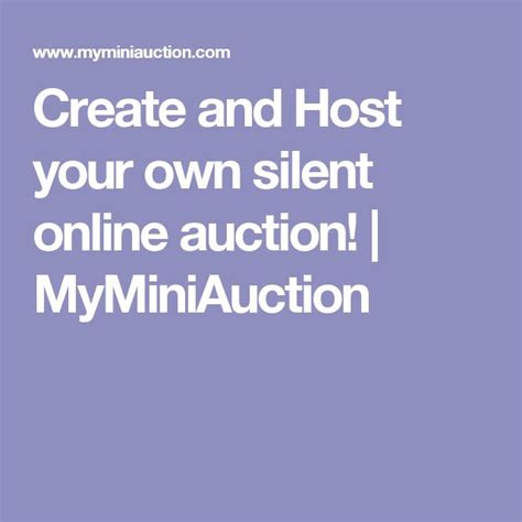 Create and Host your own silent online auction! .